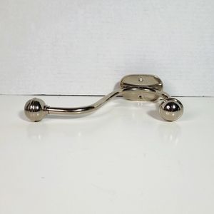 Silver Double Coat or Robe Hook Wall Mount NWT